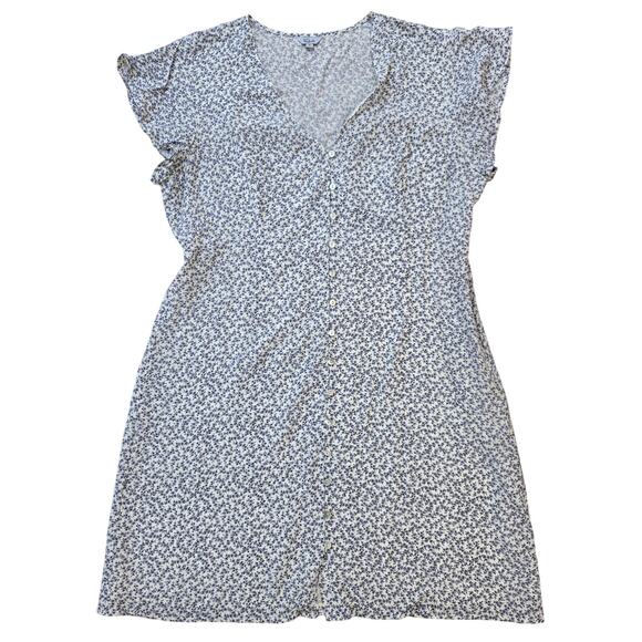 Rails Helena Blue Garden Floral Button Up Mini Dress Size XL - Picture 1 of 12